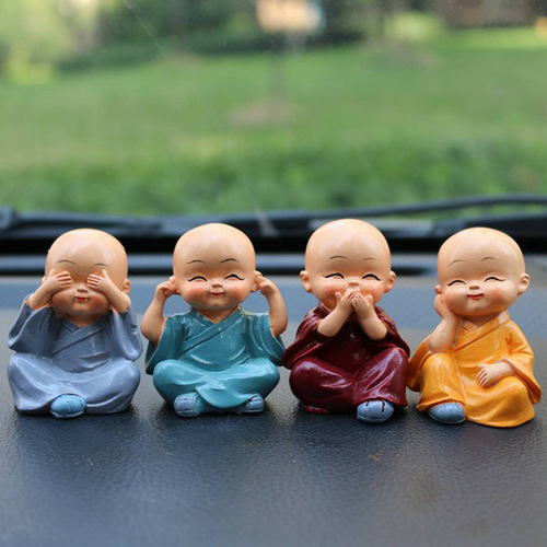 Four little monks car ornaments shaking head cartoon cute doll car perfume seat creative car interior decoration supplies
