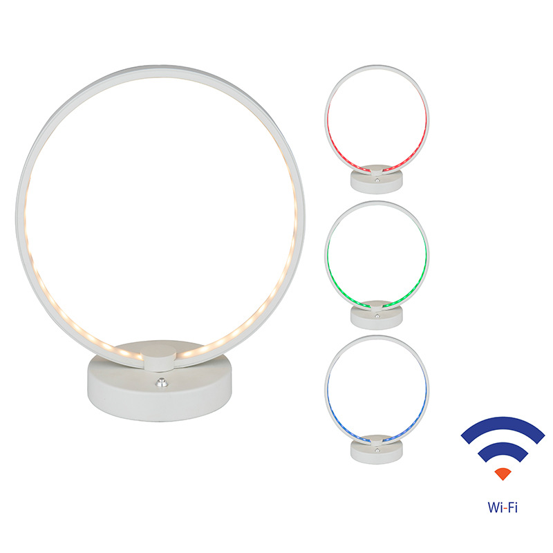 LED智能圈圈台灯卧室床头灯简约现代北欧创意温馨浪漫网红结婚灯