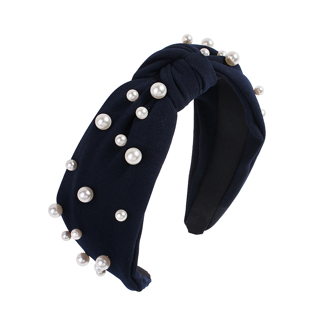 New Fashion Pearl Cloth Knotted Headband Wholesale display picture 6