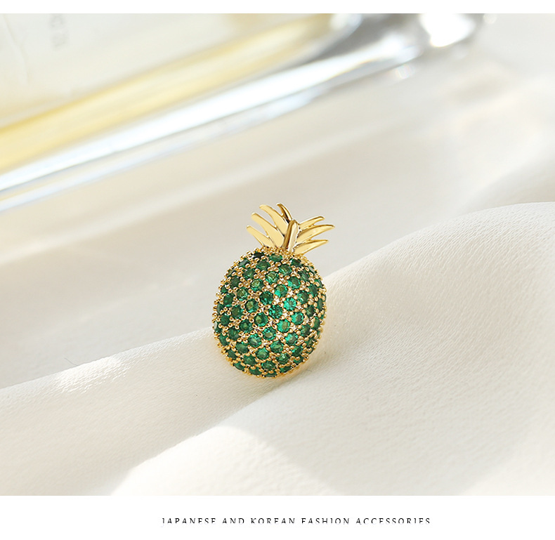 Fashion Fruit Cute Pineapple Small Brooch Simple Wild Anti-light Buckle Shirt Collar Pin display picture 6