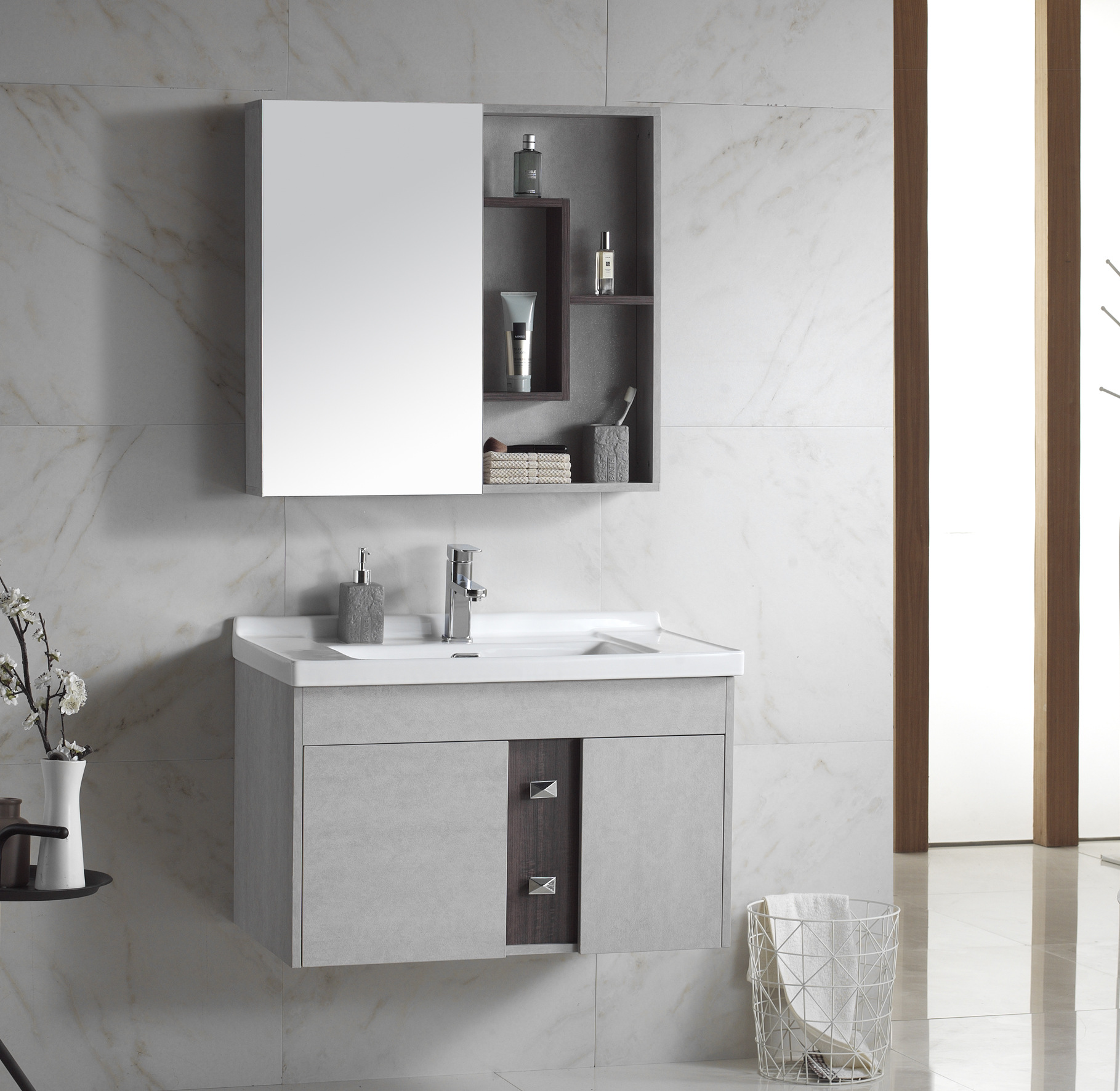 简欧实木浴室柜组合卫生间洗脸盆厕所卫浴洗漱台面盆美式落地台盆|ru