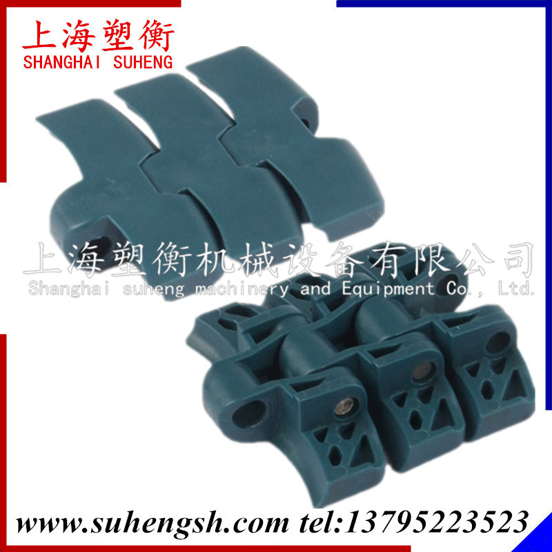 1060重型平板链转弯塑料链板磁性侧弯链带2060塑料转弯平顶链板
