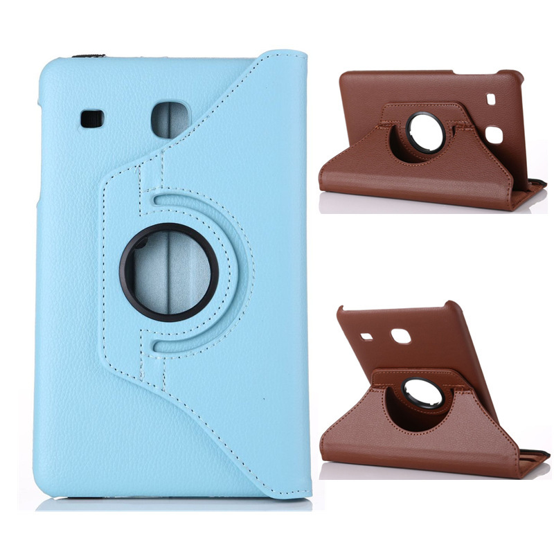 For Samsung T377V Flat Panel Protective Cover Tab E 8.0 Rotating Leather Cover T375 Litchi Pattern Protective Cover