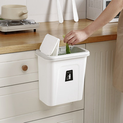 Japanese push lid wall-mounted trash can home kitchen cabinet door hanging large rectangular plastic storage wholesale