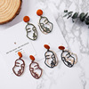 Accessory, wooden earrings, European style, simple and elegant design, internet celebrity