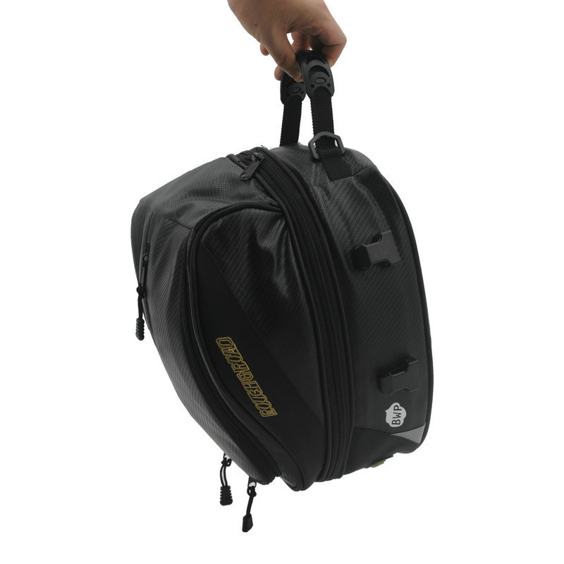 Directo de fábrica de la motocicleta trasera del tronco RR9019 casco de la motocicleta bolsa de color de soldadura bolsa de cola puede ser equipado con casco