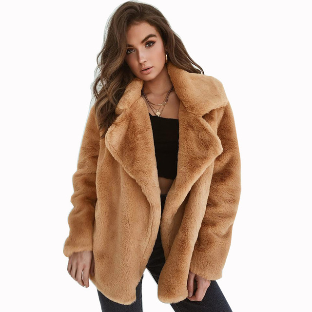 Sexy Plush Lapel comfortable fit coat