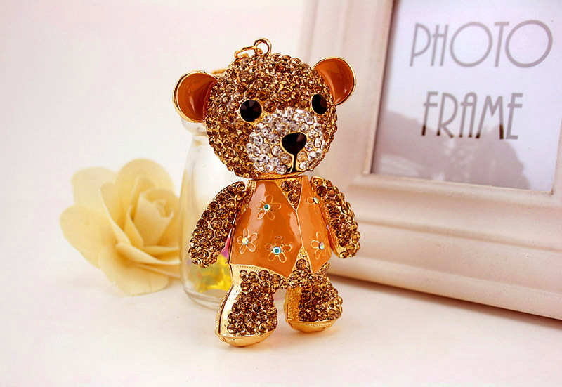 Moda Vendedora Caliente Creativo Lindo Diamante-tachonado Super Oso Llavero Oso Animal Llavero display picture 8