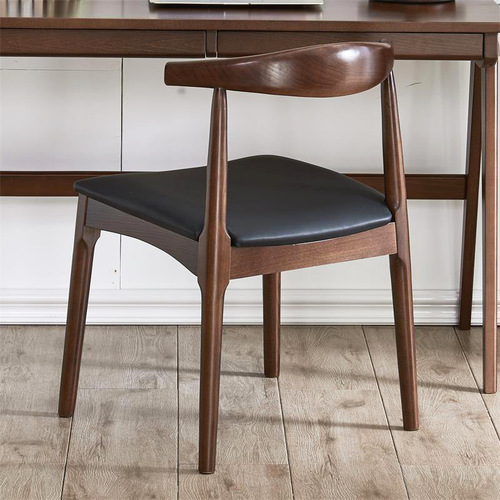 Jiayi solid wood horn chair simple leisure chair European style Western restaurant cafe hotel dining chair