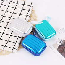 创意卡通方形马口铁零钱包迷你拉链数据线收纳包耳机钥匙扣小钱包