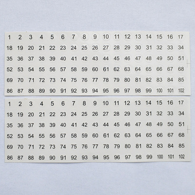 圆形不干胶标签号码贴十字绣穿线板数字贴号纸1-102直径10mm 30张|ms