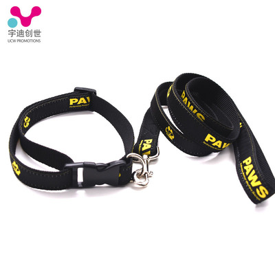 新款宠物用品厂家批发双层遛狗绳狗项圈 狗绳牵引带 狗链来图定制