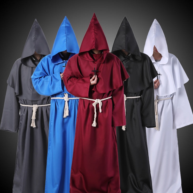The wizard pastor cos under the medieval monks coslay cloak Halloween death robes role-playing cosplay costume