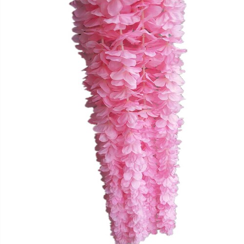 New Style Artificial Flower Vine with Five-Petaled Orchid-like Blossoms, Silk Flower Chains for Wedding Decorations and Arrangements, Ballroom Flower Vine Sticks, Home Ceiling Hangings