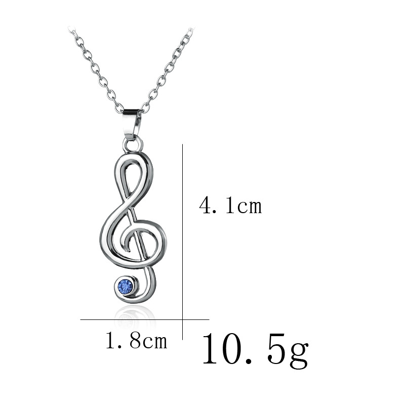 Commerce Extérieur Populaire Style Creux Note Musicale Pendentif Collier Hatsune Miku Musique Symbole Pendentif Diamant Collier Femelle display picture 1