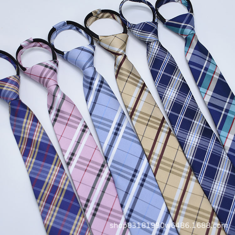 拉鏈領帶韓版英倫學院風格子領帶JK水手服免打廠家直銷現貨批發