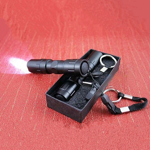 Mini LED bright flashlight for outdoor use, household miniature pocket self-defense aluminum alloy gift box flashlight wholesale