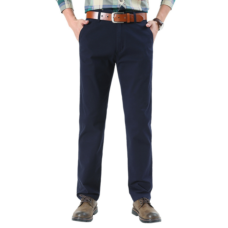 Pantalones casuales transfronterizos de los hombres sueltos pantalones rectos de los hombres de negocios de mediana edad estiramiento pantalones de los hombres del todo-fósforo pantalones sueltos al por mayor 8898 image 5