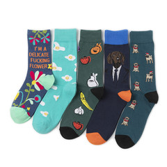 Men's Fashion Trendy Men's Socks, Foreign Trade Animal Women Cross-border Socks Supply Manufacturer Wholesale European and American Colorful Pictures Socks Skateboard