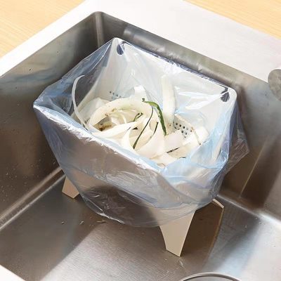 多功能沥水垃圾袋架折叠厨房水槽防臭垃圾架桌面置物架浴室收纳架