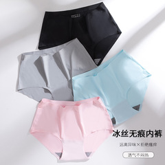 Seamless Ice Silk Underwear for Women, Plus-Size, One-Piece Design, Ice Silk & Pure Cotton Crotch, Mid-Rise, Sexy New Arrival – Women's Underwear