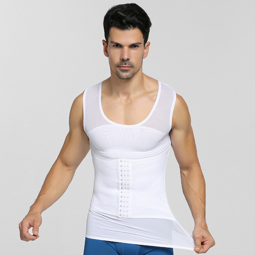 Men&apos;s body shaping clothes with buckles, waist and waist, invisible waistcoat, body shaping clothes and thin beer belly