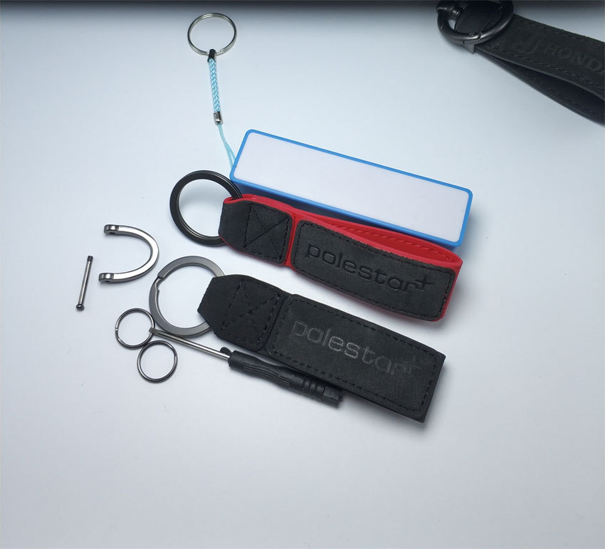 翻毛真皮潮牌汽車鑰匙扣馬蹄扣北極星沃爾沃男鑰匙環創意個性新品