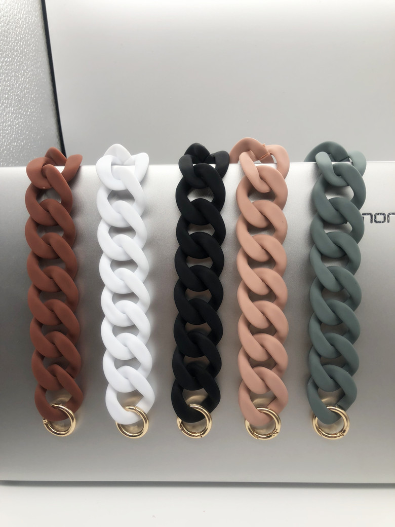 European And American Acrylic Chain Resin Rubber Hardware Acrylic Bag Chain Shoulder Strap Handmade Detachable Chain Women's Bag display picture 2