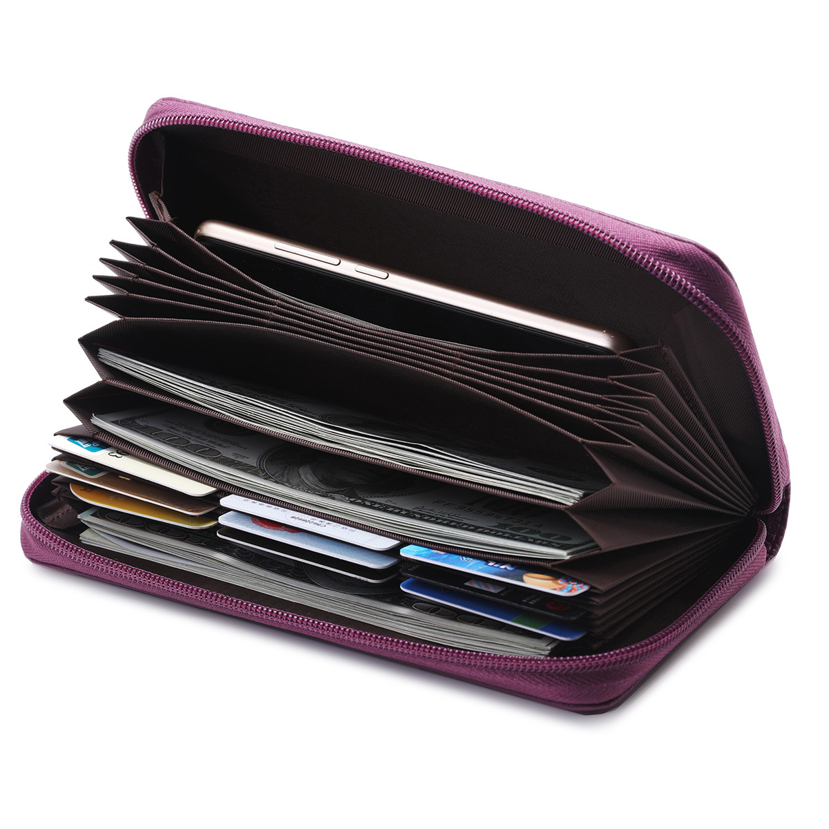 165g Weight Polyester Lining Material Zipper Closure Type Business, Travel Occasion Leather Material Solid Color Pattern Unisex Gender Fashion Style Square Shape Coffee, Pink, Purple, Red, Blue, Black Color Anti-rfid Creative Men's And Women's Leather Long Wallets Multi-function Zipper Wallet 41