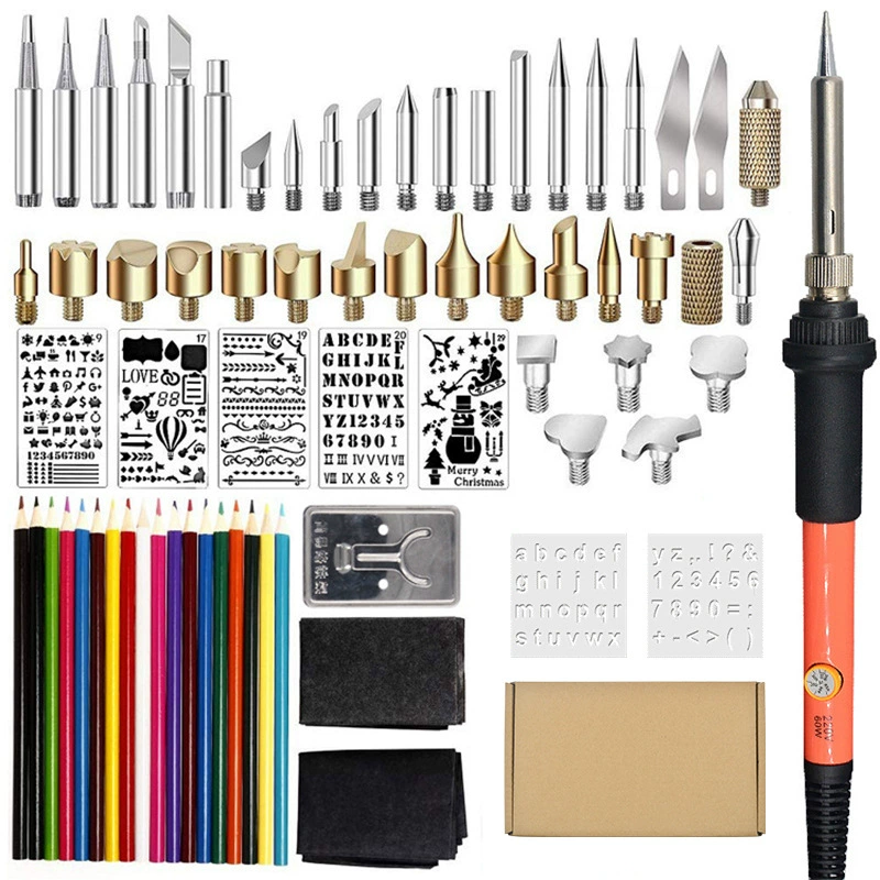Трансграничный мощный Электрический паяльник с контролем температуры, 71 шт., Набор для резьбы, пирографии, инструмент для ремонта, Электрический паяльник с внутренним нагревом