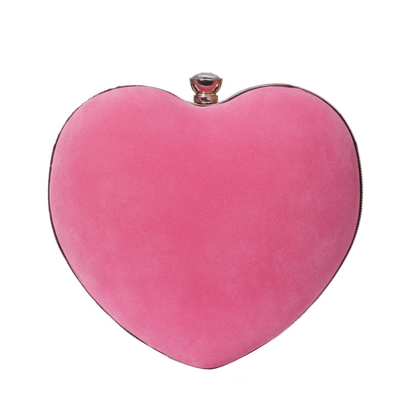 Hot Heart-shaped Handbag Lady Fashion Makeup Bag Evening  Bag Clutch Bag display picture 22