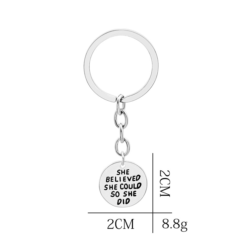 Fashion Simple New She Believed She Colud So She Did Inspirational Keychain Nihaojewelry Wholesale display picture 1