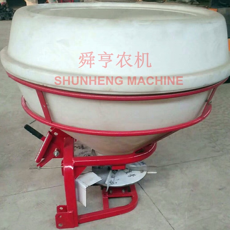 拖拉机后置悬挂式500升大容量撒肥机 单盘塑料桶防腐蚀颗粒撒播器