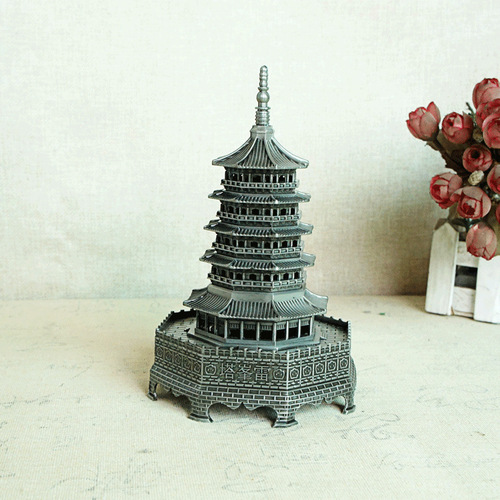 Hangzhou Tourist Souvenirs Alloy Leifeng Pagoda Model New White Snake Legend Classic Model Leifeng Pagoda