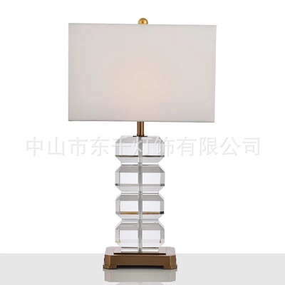 简约水晶台灯奢华多节水晶桌灯客装饰台灯CE后现代轻奢装饰客厅灯