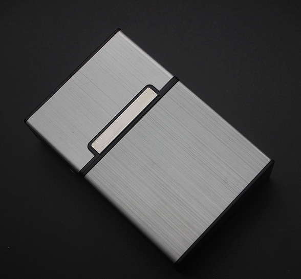 (Wholesale), men's creative matte plastic cigarette case, metallic color, Korean style, aluminum alloy, 20 pieces 6