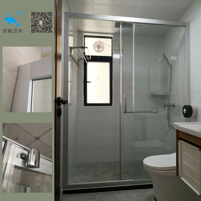 厂家直供推拉型卫浴屏风 亚光铝材汽车级钢化玻璃 支持非标定做|ru