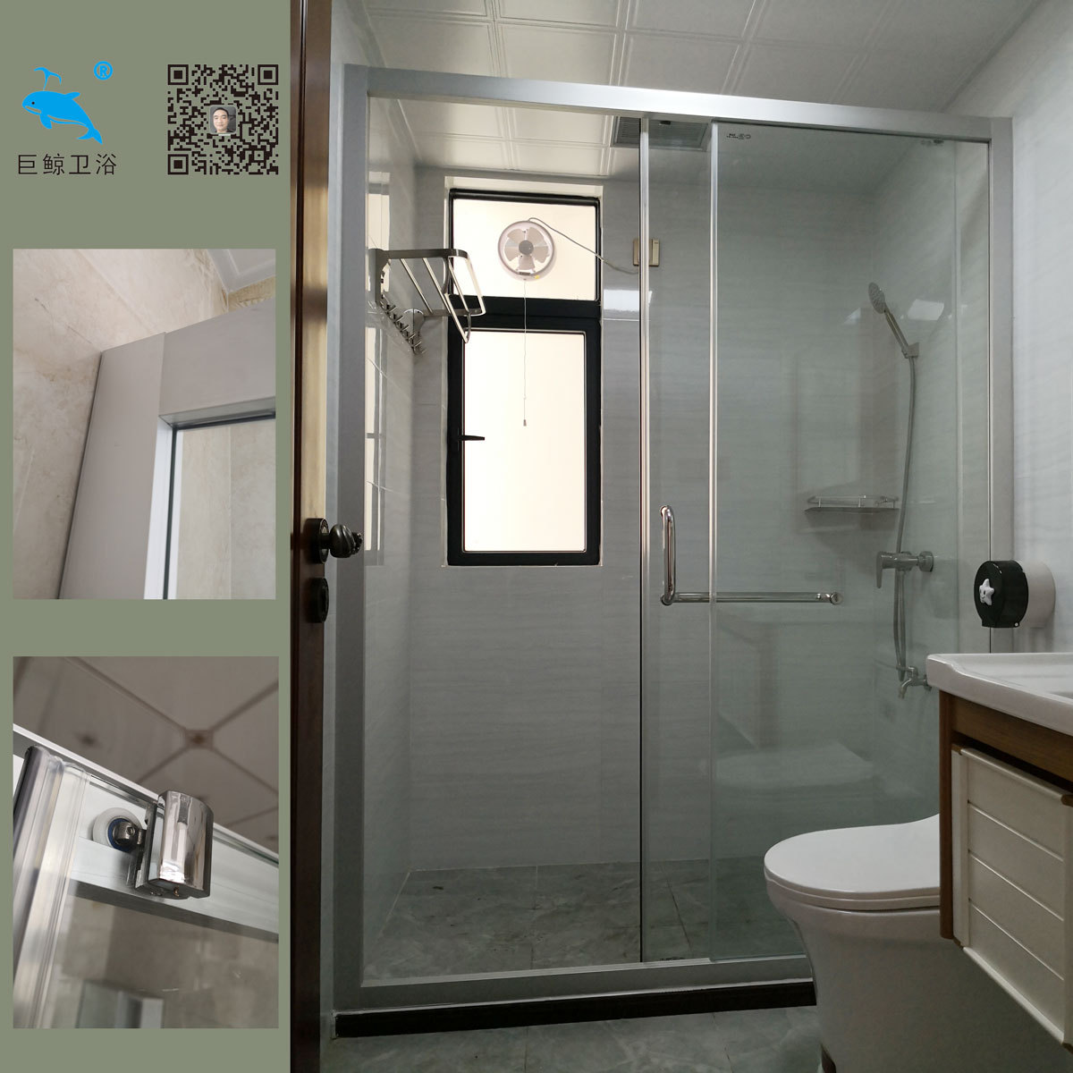 厂家直供推拉型卫浴屏风 亚光铝材汽车级钢化玻璃 支持非标定做|ru