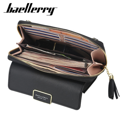 baellerry new women's bag Korean style zipper tassel long wallet multi-functional cross-body mobile phone bag for women