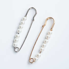 新款创意实用别针套装跨境亚马逊配饰双头珍珠一字胸针饰品 6件套