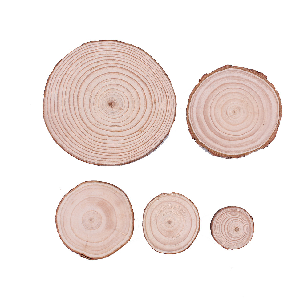 1 pequeña pila de madera redonda pieza de madera bricolaje pieza de madera decoración anual redondo pieza de madera cruda pieza de pino accesorios de tiro pintado a mano pieza de madera pintura