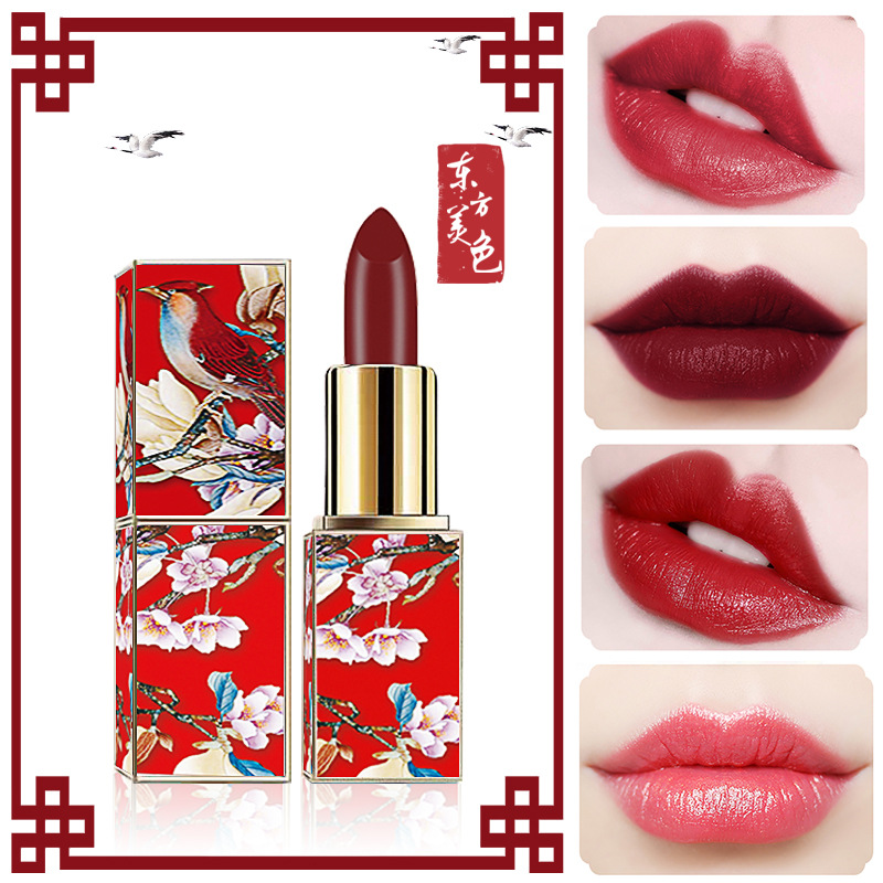 韓妮雅故宮口紅中國風仙鶴系列溫變持久保濕小辣椒唇膏正品彩妝