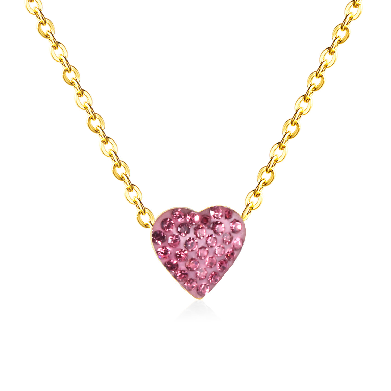 Simple Style Heart Shape Stainless Steel Plating Zircon Pendant Necklace display picture 10