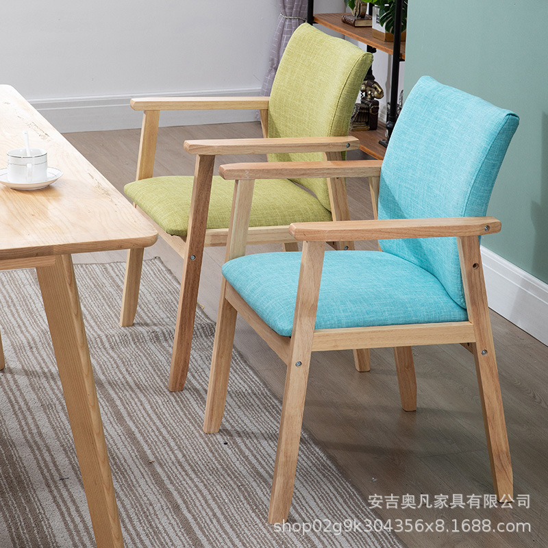 solid wood Dining chair Modern minimalist household Northern Europe Wooden chairs Armchair Book tables and chairs Armchair simple and easy leisure time stool