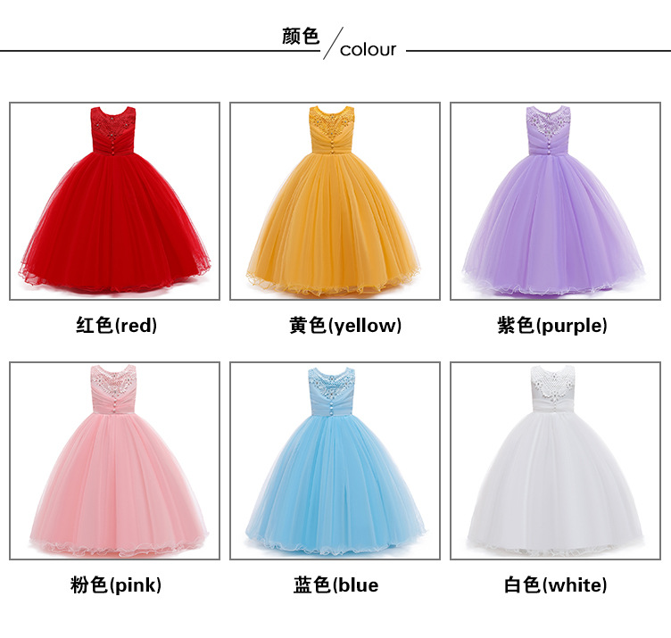 Children's Dress Girls Princess Tutu White Flower Girl Wedding Dress Children Dress display picture 14