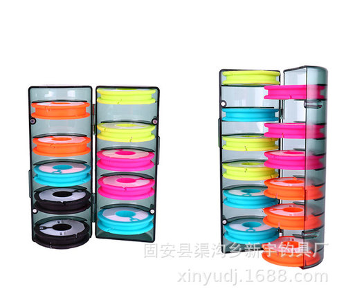 Fishing axis silicone main line box anti-fall and pressure-resistant rainbow main line axis line group box winding reel fishing line box fishing gear
