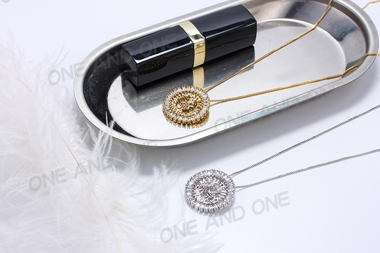 Cartoon Character Pattern Nihaojewelry Wholesale Jewelry Simple Micro-inlaid Colored Zircon Boy And Girl Pendant Necklace