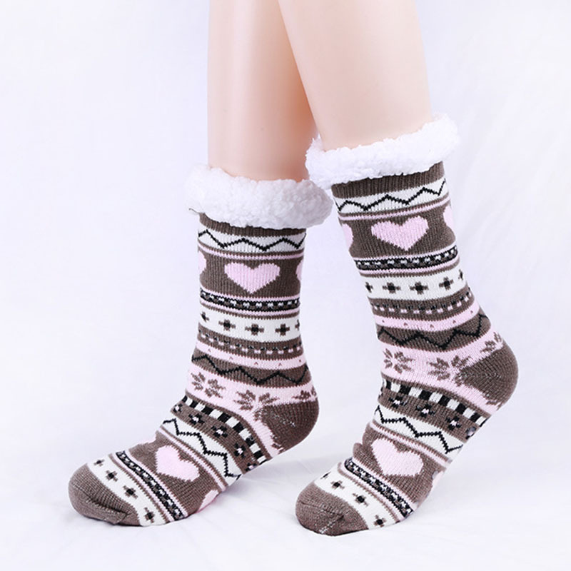 thumbnail image 1 of Zapatillas calcetines, calcetines para el hogar, calcetines de suelo, calcetines de algodón antideslizantes de terciopelo para adultos europeos y americanos para mujer, 1 of 5