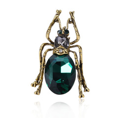 New Arrival European & American Retro Animal Brooches — Stylish Alloy Jewelry with Diamond-Inlaid Insect Designs for Clothing Accessories and Corsages