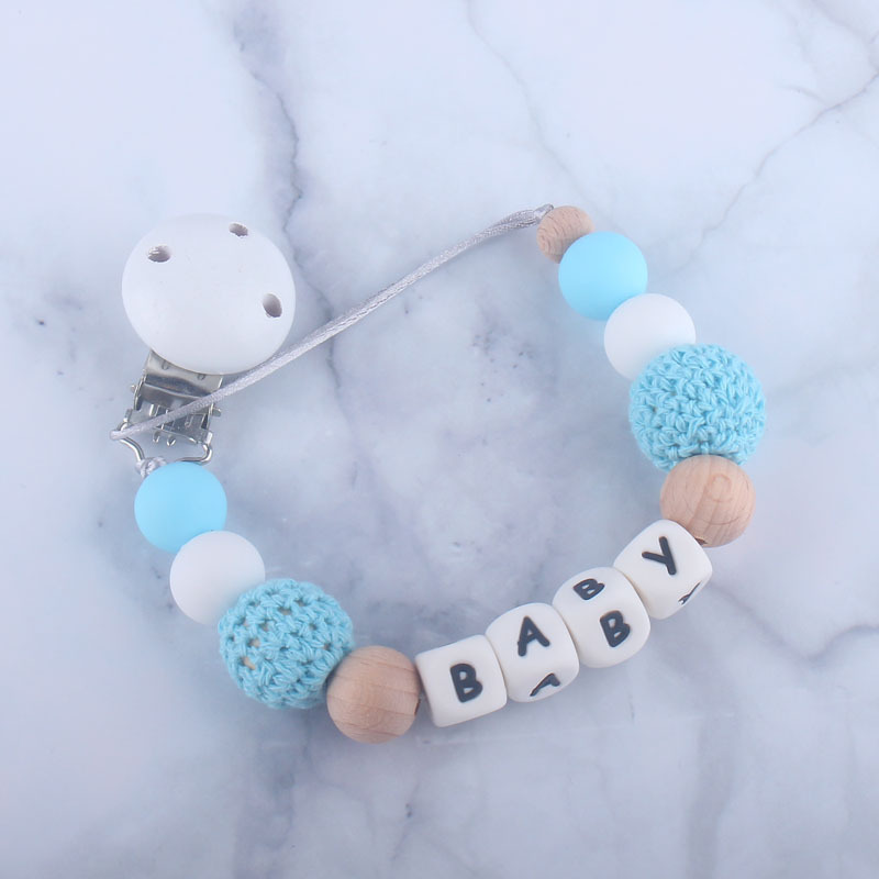 Bebé chupete clip bebé juguete silicona chupete cadena anti-gota con mordedor anti-perdido cadena comercio exterior